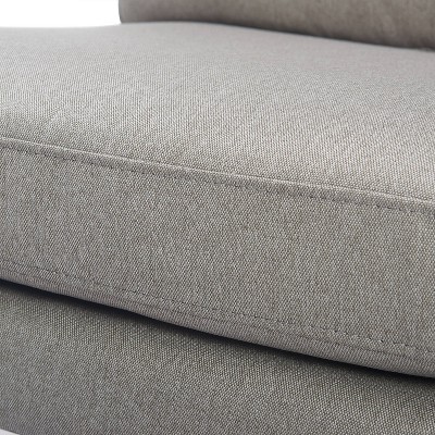 Russell Bronze Metal Frame Accent Chair in Grey