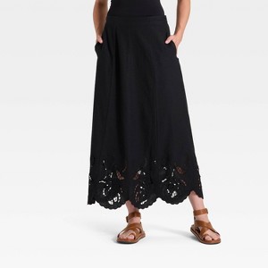 Women's Maxi Full Skirt - Universal Thread™ Black - 1 of 3