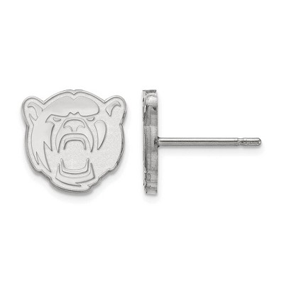 Black Bow Jewelry 14k White Gold Baylor Bears NCAA Post Earrings