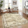 Persian Retro Washable Area Rugs for Bedroom Living Room Decor Soft Vintage Low Pile Carpet Thin Non-Slip Foldable Floor Mat - 4 of 4