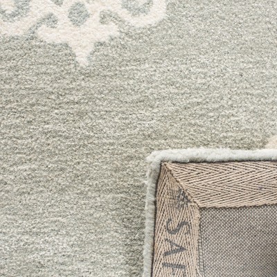 Grey and Ivory Hand-Tufted Wool Area Rug, 7'6" x 9'6"