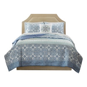 Gracie Mills Earle Reversible 6-Piece Quilt and Cotton Sheet Set - 1 of 4