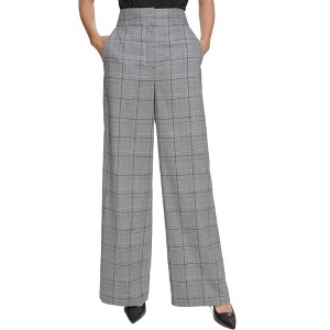 Calvin Klein Womens Glen Plaid Wide Dress Pants - 1 of 1