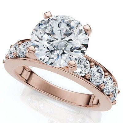Pompeii3 Certified 2.90Ct Round Diamond Engagement Ring 14k Gold or Platinum Lab Created