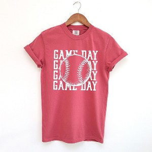Simply Sage Market Women's Distressed Game Day Baseball Short Sleeve Garment Dyed Tee - 1 of 4