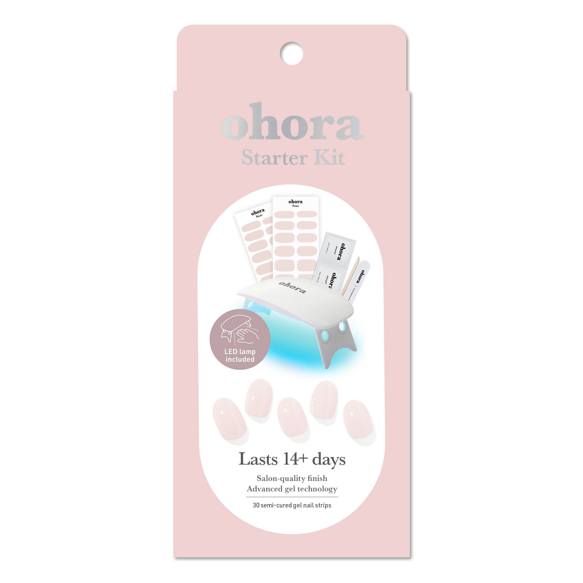 Ohora Gel Nail Art Starter Set - Cream Light - 30ct: Gloss, High Shine Finish