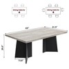 63" Modern Dining Table for 6-8 People - Long Kitchen & Conference Table with Large Tabletop & Heavy Duty Pedestal Base for Home & Office - 2 of 4