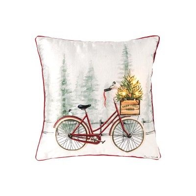 C&F Home Holiday Bike Cruiser LED Pillow