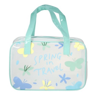 Unique Bargains Women's Square Cosmetic Bag Green 1 Pc