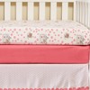 Everyday Kids Precious Moments 2 Pack Noah’s Ark Fitted Crib Sheets for Baby Girl, Animal Print & Solid Pink, Fits Standard Crib Mattress 28x52 inches - 2 of 4