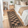 Checkerboard Rugs Easy Cleaning Easy Jute Floor Mats, Modern Geometric Indoor Outdoor Carpet, Non-Slip Foldable Accent Rug - 4 of 4