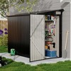Shed Lean to Storage Shed, Outdoor 4x8x6 FT Metal Wall Side Bike Shed & Outdoor StorageW/Lockable Door and 2 Air Vent for Backyard, Patio - 3 of 4