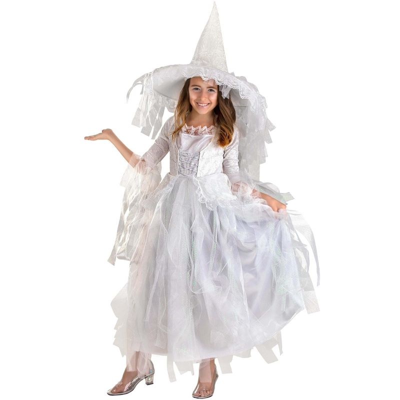 HalloweenCostumes.com Girl's White Witch Costume, 1 of 10