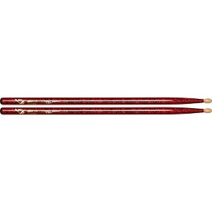 Vater Color Wrap Wood Tip Sticks - Pair 5A Red Sparkle - 1 of 2