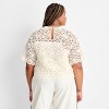 Women's Short Sleeve Lace T-Shirt - Future Collective Cream - image 2 of 3