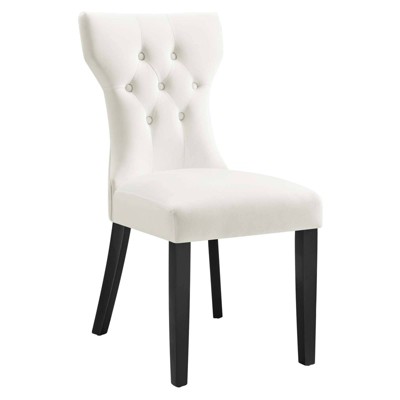 Elegant Hourglass White Faux Leather Parsons Side Chair