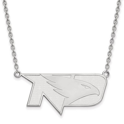Black Bow Jewelry 14k White Gold North Dakota Fighting Hawks NCAA Necklace 18 Inch