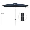 6.5' x 10' Rectangular Market Umbrella, Patio Outdoor Table Umbrella with Crank and Push Button Tilt - 3 of 4