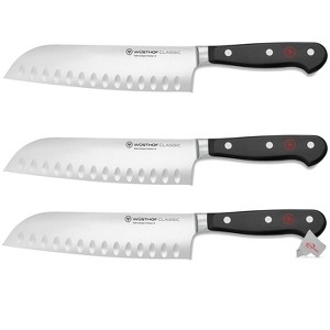 Wusthof Classic 7" Hollow Edge Santoku Kitchen Knife - 3 Units - 1 of 3