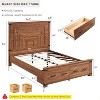 SinCiDo Queen Size Farmhouse Bed Frame, 54" Tall Geometric Headboard & 2 Storage Drawers ,Solid Wood Platform w/Reinforced Slats - 2 of 4