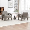 SEYNAR Modern PU Leather Accent Chair with Tubular Multifunctional Legs for Living Room Set of 2 - 2 of 4
