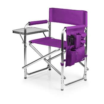 Picnic Time Sports Chair with Table and Pockets - Purple