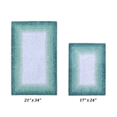 Torrent Collection 2 Piece 100% Soft Cotton Tufted Weave Bath Rug Set, Ombre Pattern, Super Soft & Absorbent, Machine Washable Bathroom Mats