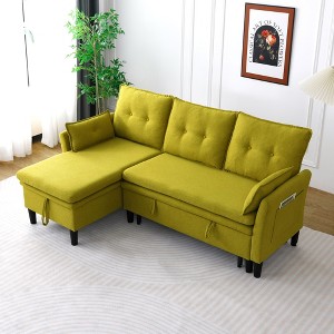Mocamel L-Shaped Reversible Chaise Sectional Sofa with Storage - Cotton-Linen, Office & Apartment Ready - 1 of 4
