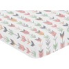 Sweet Jojo Designs Girl Baby Fitted Crib Sheet Mod Arrow Pink Green and Grey - 3 of 4