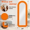 Beautyolove 24 in. W x 63 in. H Irregular Orange Flannel Wrapped Wood Framed Full Length Floor Mirror Wall Mounted or Leaning Mirror - 3 of 4