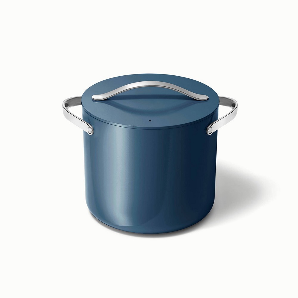 Caraway Home Stock Pot with Lid Navy