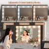 46" Vanity Desk with Mirror and LED Lights, White Makeup Vanity with 11 Drawers and Power Strip, 3 Color Modes & Adjustable Brightness Dressing Table - 3 of 4
