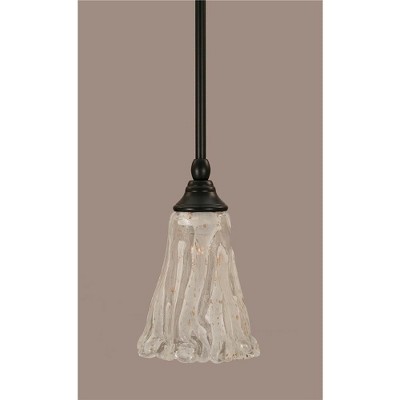 Toltec Lighting Any 1 - Light Pendant in  Matte Black with 5.5" Fluted Italian Ice Shade