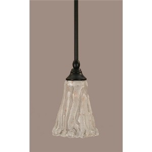 Toltec Lighting Any 1 - Light Pendant in  Matte Black with 5.5" Fluted Italian Ice Shade - 1 of 1