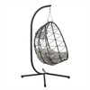 ELJGET Hanging Egg Chair with Stand, Indoor Outdoor Wicker Rattan Egg Swing Chair Hanging Basket Chair with Cushion Headrest - 3 of 4