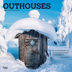 BrownTrout Outhouses 2026 12"x24" Hanging Square Wall Calendar Plastic-Free - 1 of 4