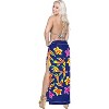 LA LEELA Women's Bikini Skirt Sarong Swimsuit Cover up Summer Wraps Bathing suit Swimwear Beach Wrap Skirts for Women One Size Blue, Floral - 3 of 4