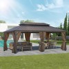TiramisuBest 10' X 10' Hardtop Gazebo with Galvanized Steel Double Roof, Sturdy Aluminum Frame, Curtains, and Netting for Patio, Lawn, and Garden - 3 of 4
