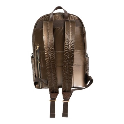 JOAN & DAVID Tubular Quilted Metallic Puffer Nylon 18-Inch Workbook Backpack 358-METALLIC CHOCO One Size — фото 8