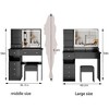 Okak Vanity Table and Chair Set, 41" Large Size Left Drawer Desktop Vanity Table with Extra Large Touch Control LED Mirror, 3-color Switch - 2 of 4