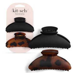Kitsch Recycled Plastic Medium Hair Claw Clips - 2pc - 1 of 4