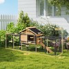 Skyzone Outdoor Rabbit Hutch: 85" Large Bunny Home with Steel Run, Asphalt Roof, Removable Tray & - 3 of 4