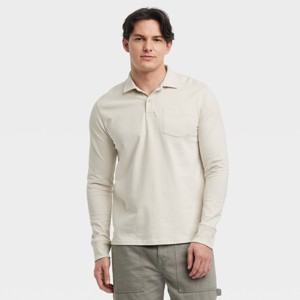 Men's Vintage Long Sleeve Polo Shirt - Goodfellow & Co™ - 1 of 3