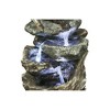 11" Natural Log Stone Waterfall Fountain with LED Stone Gray - Hi-Line Gift - image 3 of 3