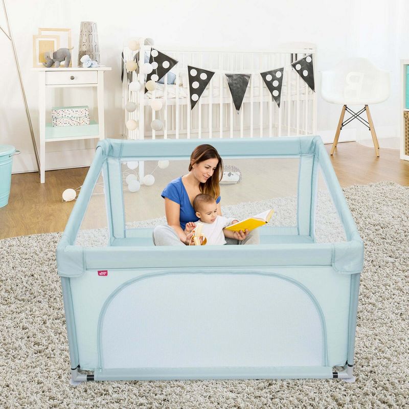 Costway Baby Playpen Infant Large Safety Play Center Yard w/ 50 Ocean Balls, 2 of 11