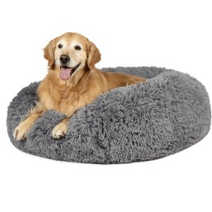 FurHaven Calming Cuddler Long Fur Donut Dog Bed - 1 of 4