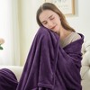 Itopfox Fleece Blanket Purple Throw Blanket for Couch & Bed, Luxury Plush Cozy Fuzzy Blanket, Super Soft Warm Lightweight Throw for Travel Camping - 2 of 4