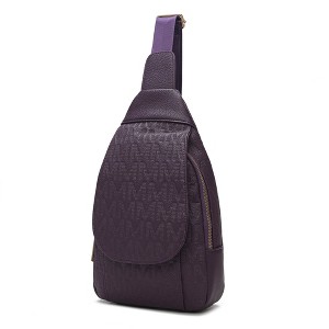 MKF Collection Cleisy M logo Embossed Vegan Leather Women’s Sling Bag by Mia K - 1 of 4