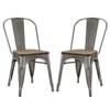 Modway Set of 2 Promenade Dining Side Chair Wood/Silver: Steel Frame, Non-Upholstered, 330 lbs Capacity - 2 of 4