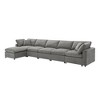 Okak 130" Convertible U-Shaped Sectional Sofa Bed W Ottoman, 6 Seat Cloud Upholstered Sleeper Sofa Free Combination for Living Room,Apartment, Gray - 2 of 4